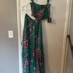 Lulu’s two piece Floral Green Dress